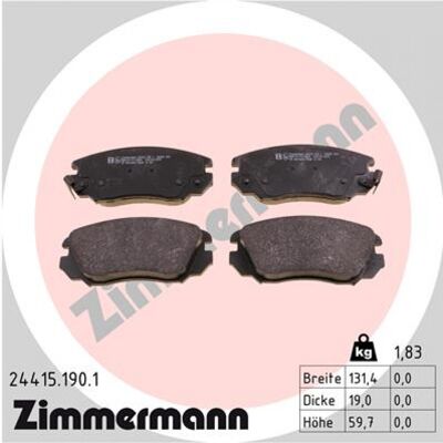 Zimmermann Modèle 24415.190.1 - Plaquettes de frein - Publicité Zimmermann Modèle 24415.190.1 - Plaquettes de frein - Publicité
