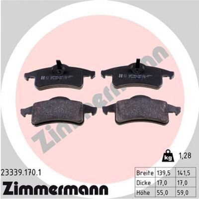 Zimmermann - 23339.170.1 - Jeep Cherokee Grand - Rear - Kit de plaquettes de frein - Publicité Zimmermann - 23339.170.1 - Jeep Cherokee Grand - Rear - Kit de plaquettes de frein - Publicité