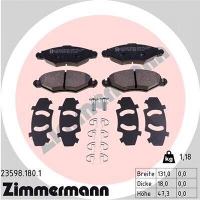 Plaquettes de frein Zimmermann - 23598.180.1 - Système de freinage - Publicité Plaquettes de frein Zimmermann - 23598.180.1 - Système de freinage - Publicité