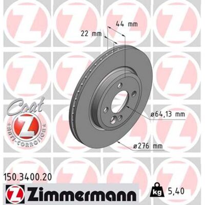Disque de frein Zimmermann - Haute teneur en carbone 276mm - Ventilé - 22mm - 5/4 trous - 150.3400.20 - Publicité Disque de frein Zimmermann - Haute teneur en carbone 276mm - Ventilé - 22mm - 5/4 trous - 150.3400.20 - Publicité