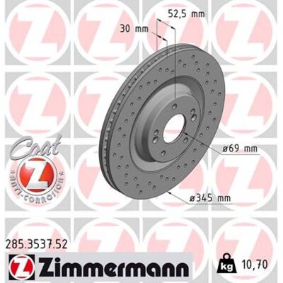 ZIMMERMANN Disque de frein - Geloché et Revêtu pour Hyundai i30 - Publicité ZIMMERMANN Disque de frein - Geloché et Revêtu pour Hyundai i30 - Publicité
