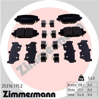 Zimmermann Plaquettes de Frein - 25376.175.2 - Arrière Compatibles avec Chrysler Dodge - Publicité Zimmermann Plaquettes de Frein - 25376.175.2 - Arrière Compatibles avec Chrysler Dodge - Publicité