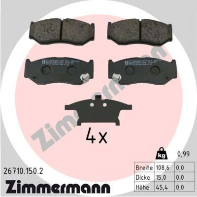 ZIMMERMANN 26710.150.2 Kit de plaquettes de frein - Indicateur d'usure pour Suzuki Swift 5 - Publicité ZIMMERMANN 26710.150.2 Kit de plaquettes de frein - Indicateur d'usure pour Suzuki Swift 5 - Publicité