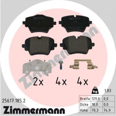 ZIMMERMANN 25617.185.2 - Jeu de plaquettes de frein pour BMW/MINI - Publicité ZIMMERMANN 25617.185.2 - Jeu de plaquettes de frein pour BMW/MINI - Publicité