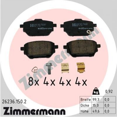 ZIMMERMANN 26236.150.2 Kit de plaquettes de frein - Compatible avec disques - Publicité ZIMMERMANN 26236.150.2 Kit de plaquettes de frein - Compatible avec disques - Publicité