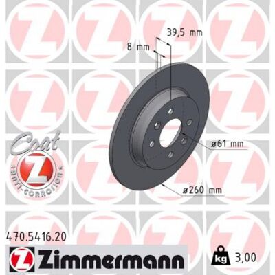 ZIMMERMANN 470.5416.20 Disque de frein - OEM 440A 008 68R - Publicité ZIMMERMANN 470.5416.20 Disque de frein - OEM 440A 008 68R - Publicité