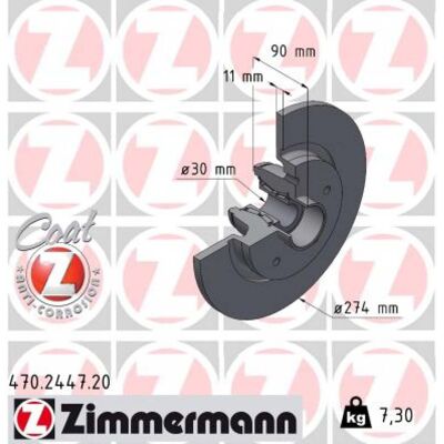 ZIMMERMANN 470.2447.20 - Disque de frein - Publicité ZIMMERMANN 470.2447.20 - Disque de frein - Publicité