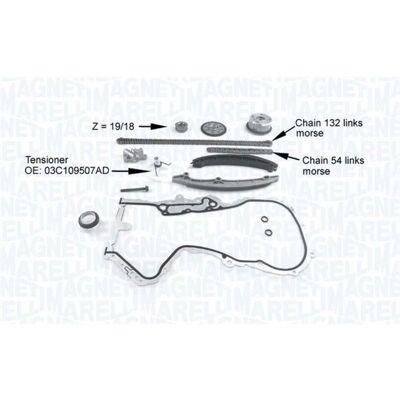 MAGNETI MARELLI Modèle 341500001220 - Ensemble chaîne de distribution pour VW, Skoda, Audi - Publicité MAGNETI MARELLI Modèle 341500001220 - Ensemble chaîne de distribution pour VW, Skoda, Audi - Publicité