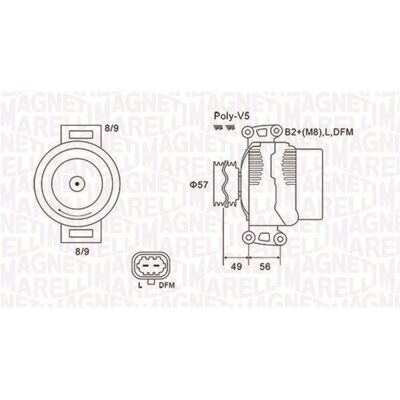 Alternateur Magneti Marelli 14V 120A - Publicité Alternateur Magneti Marelli 14V 120A - Publicité