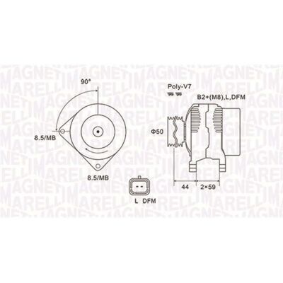 Magneti Marelli Modèle 063731827010 Alternateur - Courant Élevé, 14V, Poulie de courroie - Alternateur - Publicité Magneti Marelli Modèle 063731827010 Alternateur - Courant Élevé, 14V, Poulie de courroie - Alternateur - Publicité