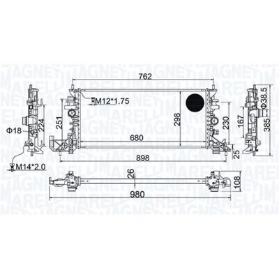 Magneti Marelli 350213206700 Radiateur moteur - Pour Opel/Vauxhall - Publicité Magneti Marelli 350213206700 Radiateur moteur - Pour Opel/Vauxhall - Publicité