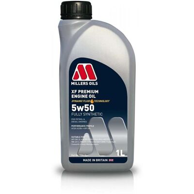 Millers Oils Xf Premium 5W-50 - Huile moteur - Publicité Millers Oils Xf Premium 5W-50 - Huile moteur - Publicité