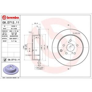BREMBO 08.D712.11 Disque de frein - Plein, Revêtu, Arrière - Publicité BREMBO 08.D712.11 Disque de frein - Plein, Revêtu, Arrière - Publicité