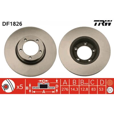 Disque de frein TRW DF1826 - Publicité Disque de frein TRW DF1826 - Publicité