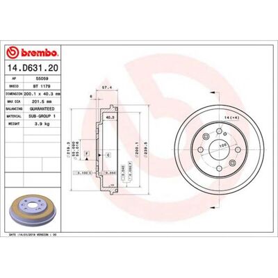 Cylindre de frein BREMBO 14.D631.20 pour Mazda - Tambour de frein - Publicité Cylindre de frein BREMBO 14.D631.20 pour Mazda - Tambour de frein - Publicité