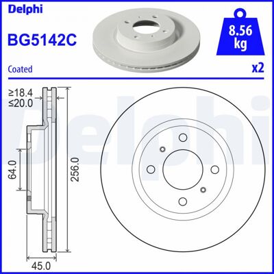 DELPHI BG5142C Disque ventilé, revêtu - Disque de frein - Publicité DELPHI BG5142C Disque ventilé, revêtu - Disque de frein - Publicité
