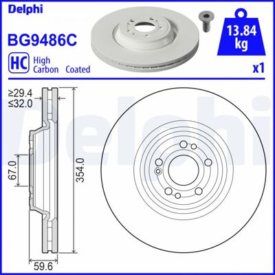 Disque de frein ventilé en carbone élevé Delphi BG9486C - Publicité Disque de frein ventilé en carbone élevé Delphi BG9486C - Publicité