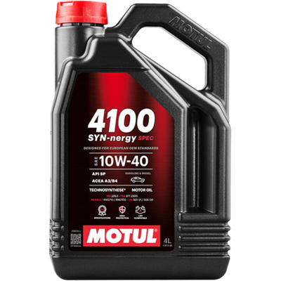 Motul 4100 Syn-nergy Spec 10W-40 - Huile moteur - Publicité Motul 4100 Syn-nergy Spec 10W-40 - Huile moteur - Publicité