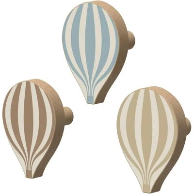 Cam Cam Patères Montgolfière - Set de 3 Beige taille unique - Publicité Cam Cam Patères Montgolfière - Set de 3 Beige taille unique - Publicité