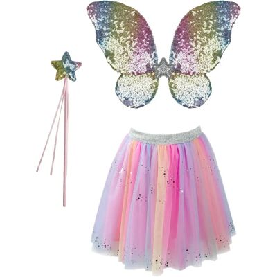 Great Pretenders Tutu Papillon avec ses ailes et sa baguette Multicolore 4/6 ans - Publicité Great Pretenders Tutu Papillon avec ses ailes et sa baguette Multicolore 4/6 ans - Publicité