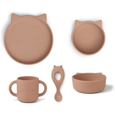 Set de vaisselle en silicone Vivi de Liewood - Design animal - Publicité Set de vaisselle en silicone Vivi de Liewood - Design animal - Publicité