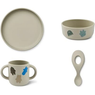 Liewood Set vaisselle Vivi en silicone - Set de 4 Monster/Mist taille unique - Publicité Liewood Set vaisselle Vivi en silicone - Set de 4 Monster/Mist taille unique - Publicité