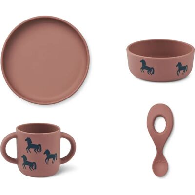 Liewood Set vaisselle Vivi en silicone - Set de 4 Horses/Dark rosetta taille unique - Publicité Liewood Set vaisselle Vivi en silicone - Set de 4 Horses/Dark rosetta taille unique - Publicité