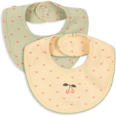 Konges Sløjd Lot de 2 Bavoirs Cerises Coton Bio Sauge taille unique - Publicité Konges Sløjd Lot de 2 Bavoirs Cerises Coton Bio Sauge taille unique - Publicité