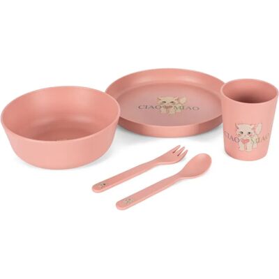 Konges Sløjd Set repas Ciao Miao Rose taille unique - Publicité Konges Sløjd Set repas Ciao Miao Rose taille unique - Publicité