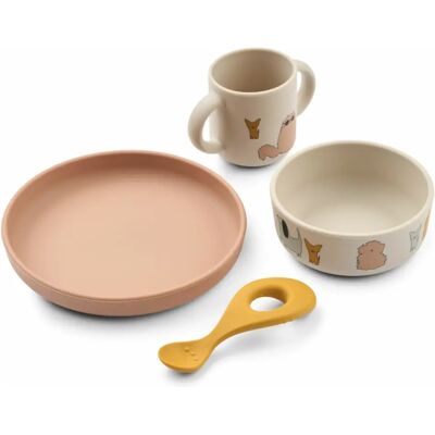Liewood Set vaisselle Vivi en silicone - Set de 4 Cats and Dogs/Sandy taille unique - Publicité Liewood Set vaisselle Vivi en silicone - Set de 4 Cats and Dogs/Sandy taille unique - Publicité