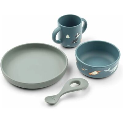 Liewood Set vaisselle Vivi en silicone - Set de 4 Arctic Sea/Ocean view taille unique - Publicité Liewood Set vaisselle Vivi en silicone - Set de 4 Arctic Sea/Ocean view taille unique - Publicité