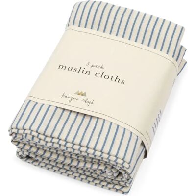 Konges Sløjd Langes en coton bio Stripes - Set de 3 Bleu taille unique - Publicité Konges Sløjd Langes en coton bio Stripes - Set de 3 Bleu taille unique - Publicité