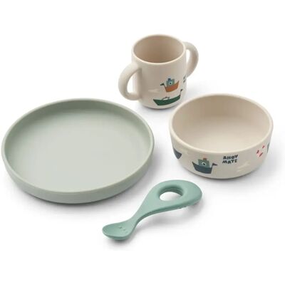 Liewood Set vaisselle Vivi en silicone - Set de 4 Sailing/Sandy taille unique - Publicité Liewood Set vaisselle Vivi en silicone - Set de 4 Sailing/Sandy taille unique - Publicité