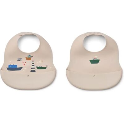 Liewood Bavoirs en silicone Ember - Set de 2 Sailing/Sandy taille unique - Publicité Liewood Bavoirs en silicone Ember - Set de 2 Sailing/Sandy taille unique - Publicité