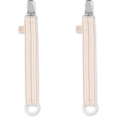 Konges Sløjd Attaches-tétine Stripie - Set de 2 Rose taille unique - Publicité Konges Sløjd Attaches-tétine Stripie - Set de 2 Rose taille unique - Publicité