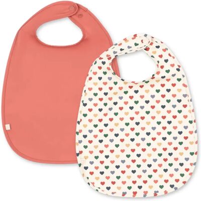 Konges Sløjd Bavoirs Cœurs - Set de 2 Rose taille unique - Publicité Konges Sløjd Bavoirs Cœurs - Set de 2 Rose taille unique - Publicité