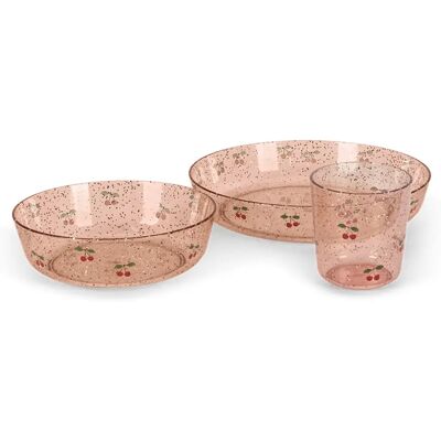 Konges Sløjd Set repas glitter Cherry Rose taille unique - Publicité Konges Sløjd Set repas glitter Cherry Rose taille unique - Publicité