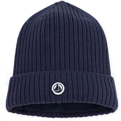 Petit Bateau Bonnet Doublé Coton Bio Bleu marine 3/4 ans - Publicité Petit Bateau Bonnet Doublé Coton Bio Bleu marine 3/4 ans - Publicité