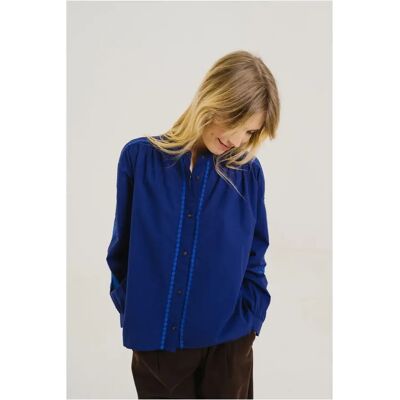 Sacrécoeur Blouse Ella Calypso Brodée Bleu XS - Publicité Sacrécoeur Blouse Ella Calypso Brodée Bleu XS - Publicité
