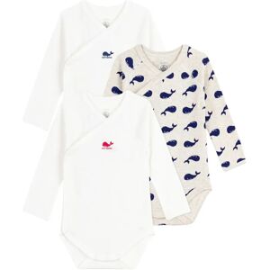 Petit Bateau Lot 3 Bodies Croisés Baleines Coton Bio Blanc 12 mois - Publicité Petit Bateau Lot 3 Bodies Croisés Baleines Coton Bio Blanc 12 mois - Publicité