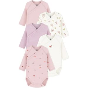 Petit Bateau Lot 5 Bodies Croisés Fleuris Coton Bio Rose Naissance - Publicité Petit Bateau Lot 5 Bodies Croisés Fleuris Coton Bio Rose Naissance - Publicité