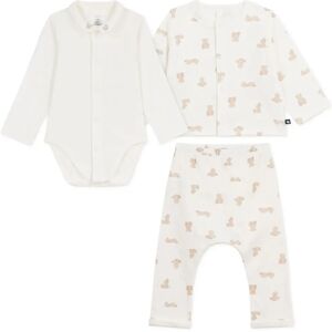 Petit Bateau Ensemble Body Gilet et Pantalon Oursons Tubique Coton Bio Blanc Naissance - Publicité Petit Bateau Ensemble Body Gilet et Pantalon Oursons Tubique Coton Bio Blanc Naissance - Publicité