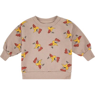 Bobo Choses Sweat Coton Bio Coqs Sable 10/11 ans - Publicité Bobo Choses Sweat Coton Bio Coqs Sable 10/11 ans - Publicité