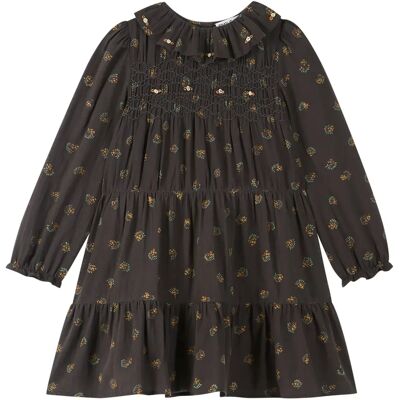 Emile et Ida Robe Smockée Fleurie Gris anthracite 6 ans - Publicité Emile et Ida Robe Smockée Fleurie Gris anthracite 6 ans - Publicité