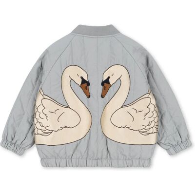 Konges Sløjd Veste Bomber Juno Cygnes Bleu gris 3 ans - Publicité Konges Sløjd Veste Bomber Juno Cygnes Bleu gris 3 ans - Publicité