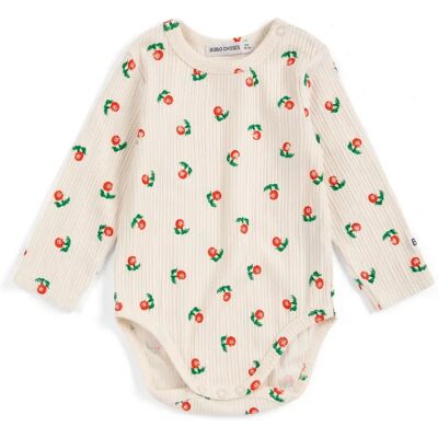 Bobo Choses Body Côtelé Fleuri Coton Bio Ecru 3 mois - Publicité Bobo Choses Body Côtelé Fleuri Coton Bio Ecru 3 mois - Publicité