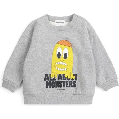 Bobo Choses Sweat All About Monsters Coton Bio Bébé Gris chiné 3 mois - Publicité Bobo Choses Sweat All About Monsters Coton Bio Bébé Gris chiné 3 mois - Publicité