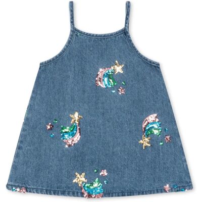 Konges Sløjd Robe Sequins Magot Denim Coton Bio Bleu 3 ans - Publicité Konges Sløjd Robe Sequins Magot Denim Coton Bio Bleu 3 ans - Publicité