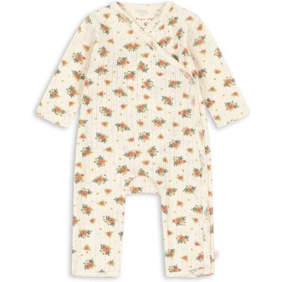 Konges Sløjd Combinaison Croisée Pointelle Minnie Fleurie Coton Bio Ecru 3 mois - Publicité Konges Sløjd Combinaison Croisée Pointelle Minnie Fleurie Coton Bio Ecru 3 mois - Publicité