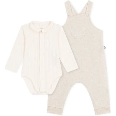 Petit Bateau Ensemble Body et Salopette Velours Coton Bio Beige 3 mois - Publicité Petit Bateau Ensemble Body et Salopette Velours Coton Bio Beige 3 mois - Publicité